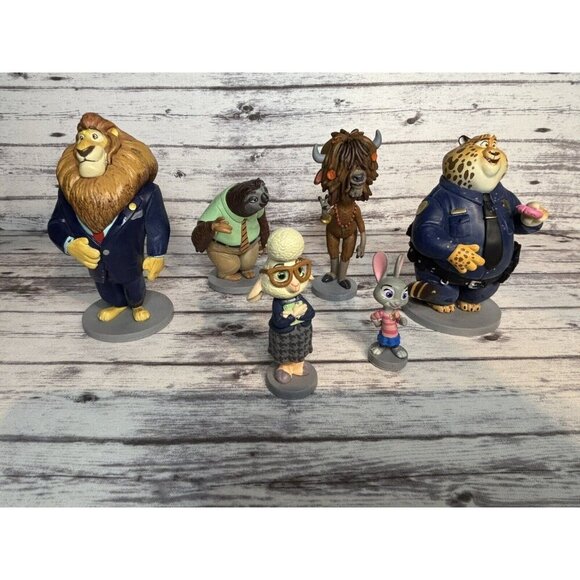 Disney Zootopia PVC Plastic Figurines Cake Toppers Lot Of 6 - Picture 1 of 10